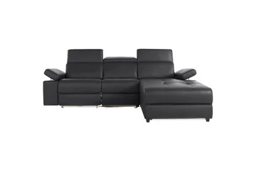 Hörnsoffa 3-sits Rayland Svart, PU, Höger elektrisk vilstol - Svart, PU, Höger elektrisk vilstol - Möbler - Vardagsrum - Soffor - Reclinersoffor & Biosoffor