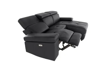 Hörnsoffa 3-sits Rayland Svart, PU, Höger elektrisk vilstol - Svart, PU, Höger elektrisk vilstol - Möbler - Vardagsrum - Soffor - Reclinersoffor & Biosoffor