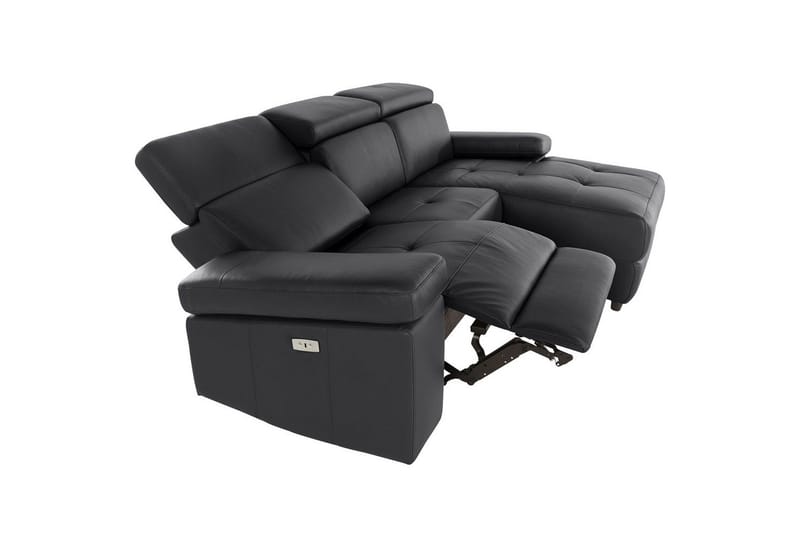 Hörnsoffa 3-sits Rayland Svart, PU, Höger elektrisk vilstol - Svart, PU, Höger elektrisk vilstol - Möbler - Vardagsrum - Soffor - Reclinersoffor & Biosoffor