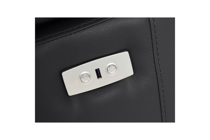 Hörnsoffa 3-sits Rayland Svart, PU, Höger elektrisk vilstol - Svart, PU, Höger elektrisk vilstol - Möbler - Vardagsrum - Soffor - Skinnsoffor