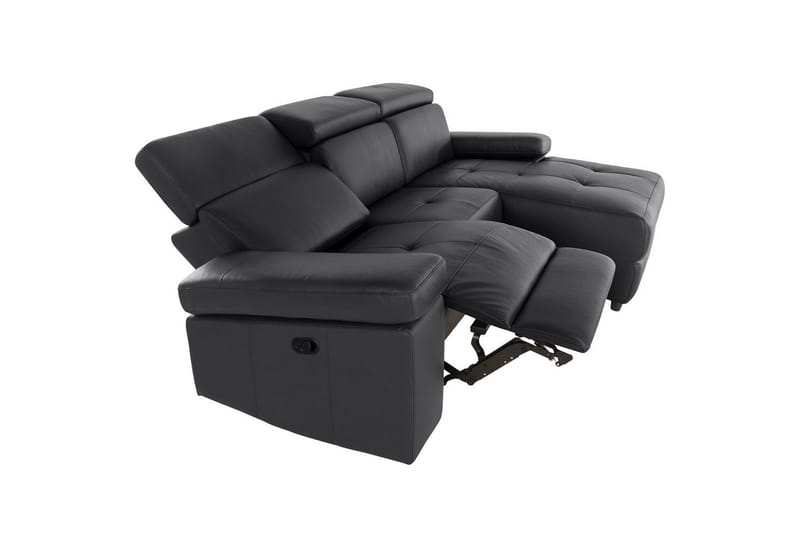 Hörnsoffa 3-sits Rayland Svart, PU, Höger manuell vilstol - Svart, PU, Höger manuell vilstol - Möbler - Vardagsrum - Soffor - Reclinersoffor & Biosoffor
