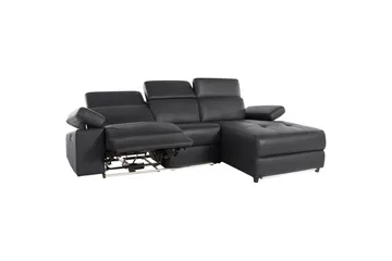 Hörnsoffa 3-sits Rayland Svart, PU, Höger elektrisk vilstol - Svart, PU, Höger elektrisk vilstol - Möbler - Vardagsrum - Soffor - Reclinersoffor & Biosoffor
