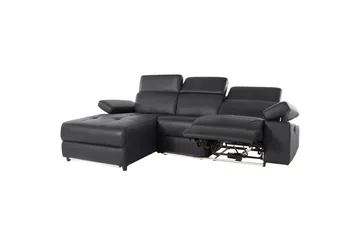 Hörnsoffa 3-sits Rayland Svart, PU, Vänster Manuell Fåtölj - Svart, PU, Vänster Manuell Fåtölj - Möbler - Vardagsrum - Soffor - Reclinersoffor & Biosoffor