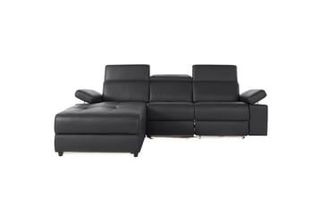 Hörnsoffa 3-sits Rayland Svart, PU, Vänster Elektrisk Fåtölj - Svart, PU, Vänster Elektrisk Fåtölj - Möbler - Vardagsrum - Soffor - Reclinersoffor & Biosoffor