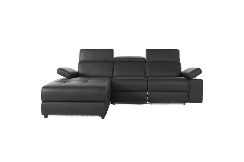 Hörnsoffa 3-sits Rayland Svart, PU, Vänster Elektrisk Fåtölj - Svart, PU, Vänster Elektrisk Fåtölj - Möbler - Vardagsrum - Soffor - Reclinersoffor & Biosoffor