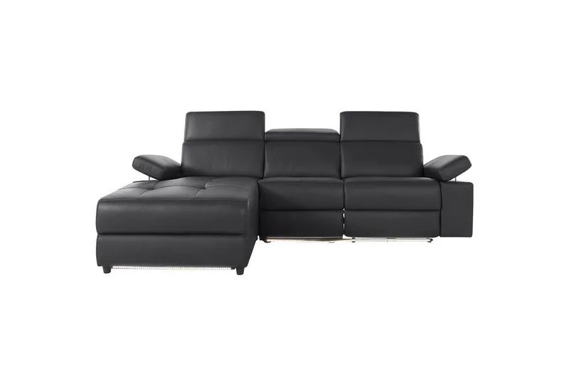 Hörnsoffa 3-sits Rayland Svart, PU, Vänster Manuell Fåtölj - Svart, PU, Vänster Manuell Fåtölj - Möbler - Vardagsrum - Soffor - Reclinersoffor & Biosoffor