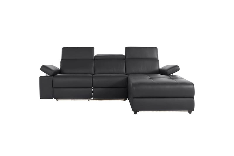 Hörnsoffa 3-sits Rayland Svart, PU, Höger manuell vilstol - Svart, PU, Höger manuell vilstol - Möbler - Vardagsrum - Soffor - Skinnsoffor