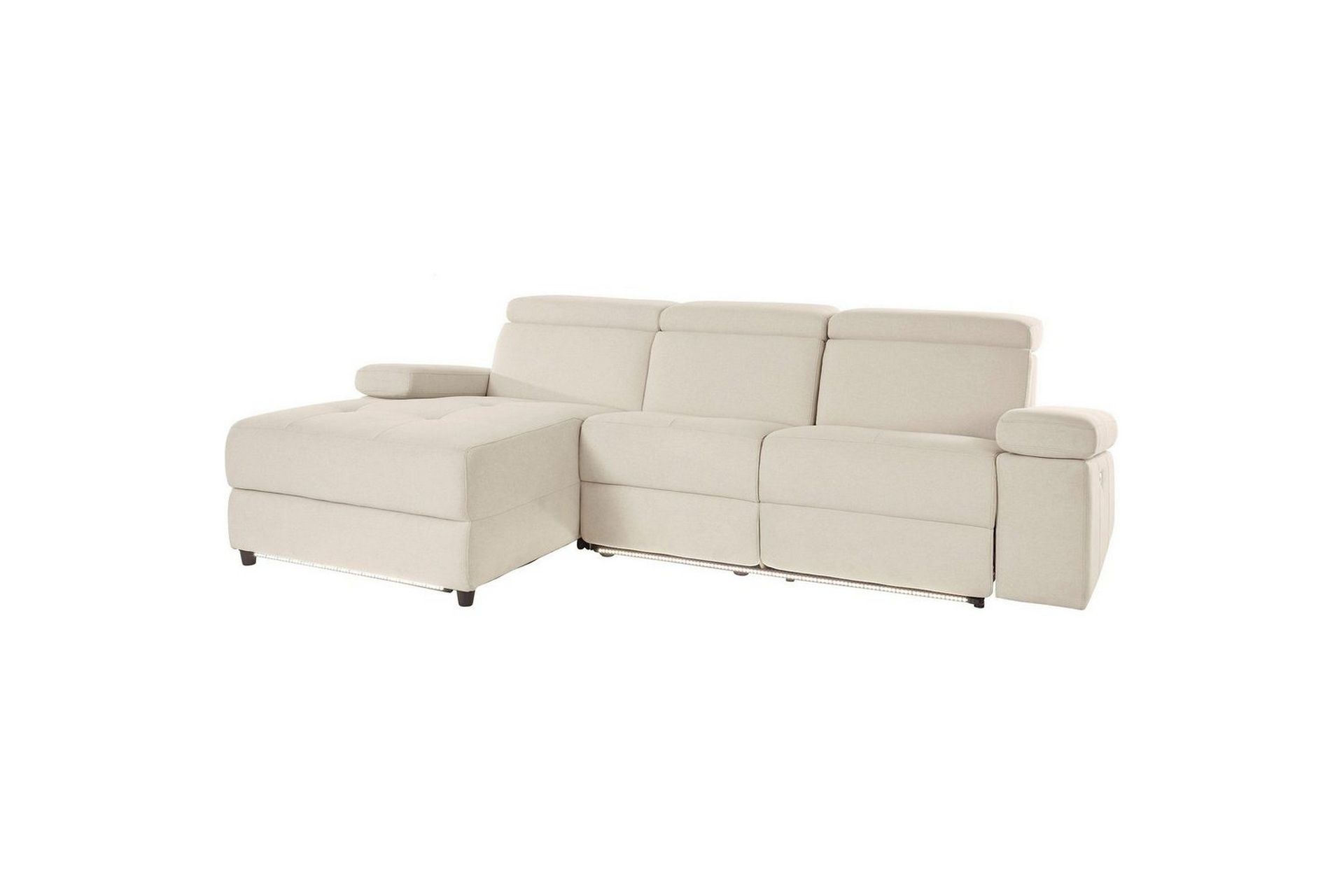 H&ouml;rnsoffa 3-sits Rayland Vit, Sunday tyg, V&auml;nster Elektrisk F&aring;t&ouml;lj - Vit, Sunday tyg, V&auml;nster Elektrisk F&aring;t&ouml;lj