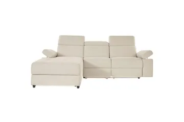 Hörnsoffa 3-sits Rayland Vit, Sunday tyg, Vänster Elektrisk Fåtölj - Vit, Sunday tyg, Vänster Elektrisk Fåtölj - Möbler - Vardagsrum - Soffor - Reclinersoffor & Biosoffor