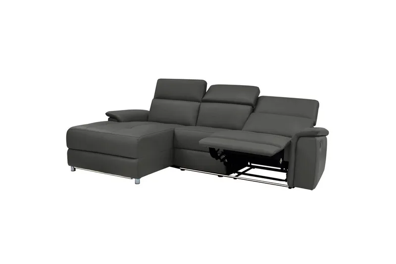 Hörnsoffa 3-sits Pareli Svart, PU, Vänster Elektrisk Fåtölj - Svart, PU, Vänster Elektrisk Fåtölj - Möbler - Vardagsrum - Soffor - Skinnsoffor