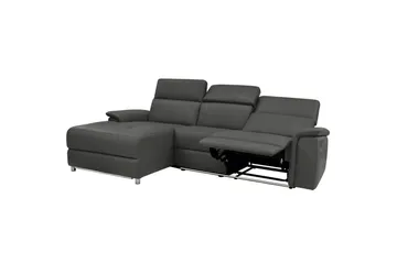 Hörnsoffa 3-sits Pareli Svart, PU, Vänster Elektrisk Fåtölj - Svart, PU, Vänster Elektrisk Fåtölj - Möbler - Vardagsrum - Soffor - Reclinersoffor & Biosoffor
