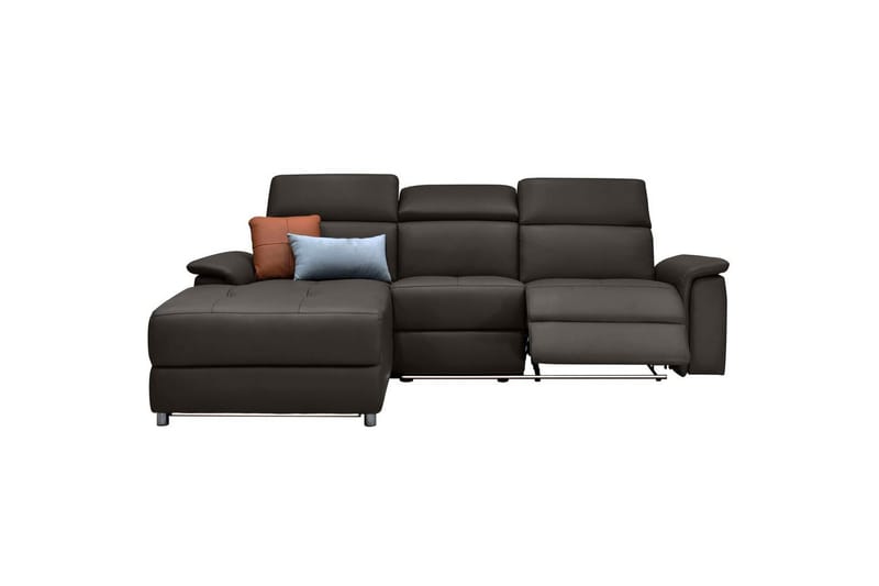 Hörnsoffa 3-sits Pareli Brun, Läder/PU, Vänster Elektrisk Fåtölj - Brun, Läder/PU, Vänster Elektrisk Fåtölj - Möbler - Vardagsrum - Soffor - Reclinersoffor & Biosoffor