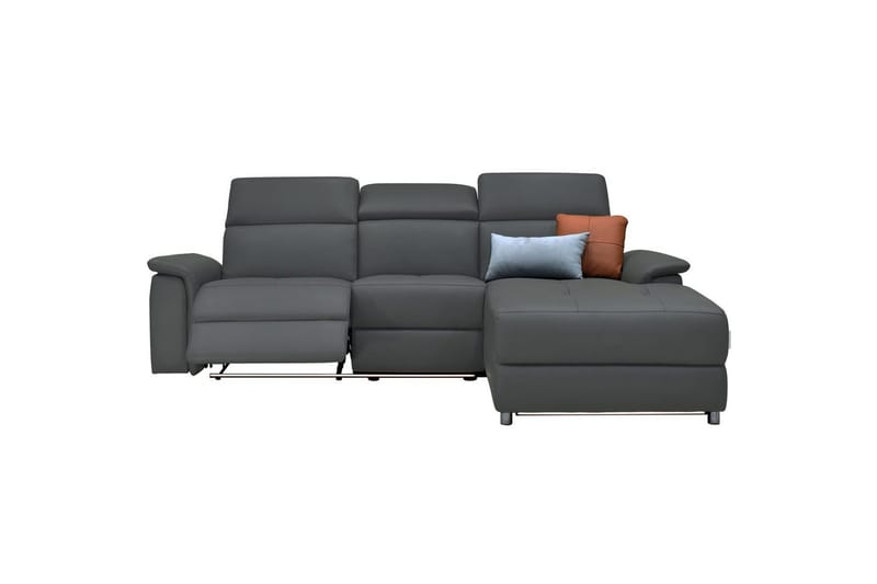 Hörnsoffa 3-sits Pareli Grå, PU, Höger manuell vilstol - Grå, PU, Höger manuell vilstol - Möbler - Vardagsrum - Soffor - Reclinersoffor & Biosoffor