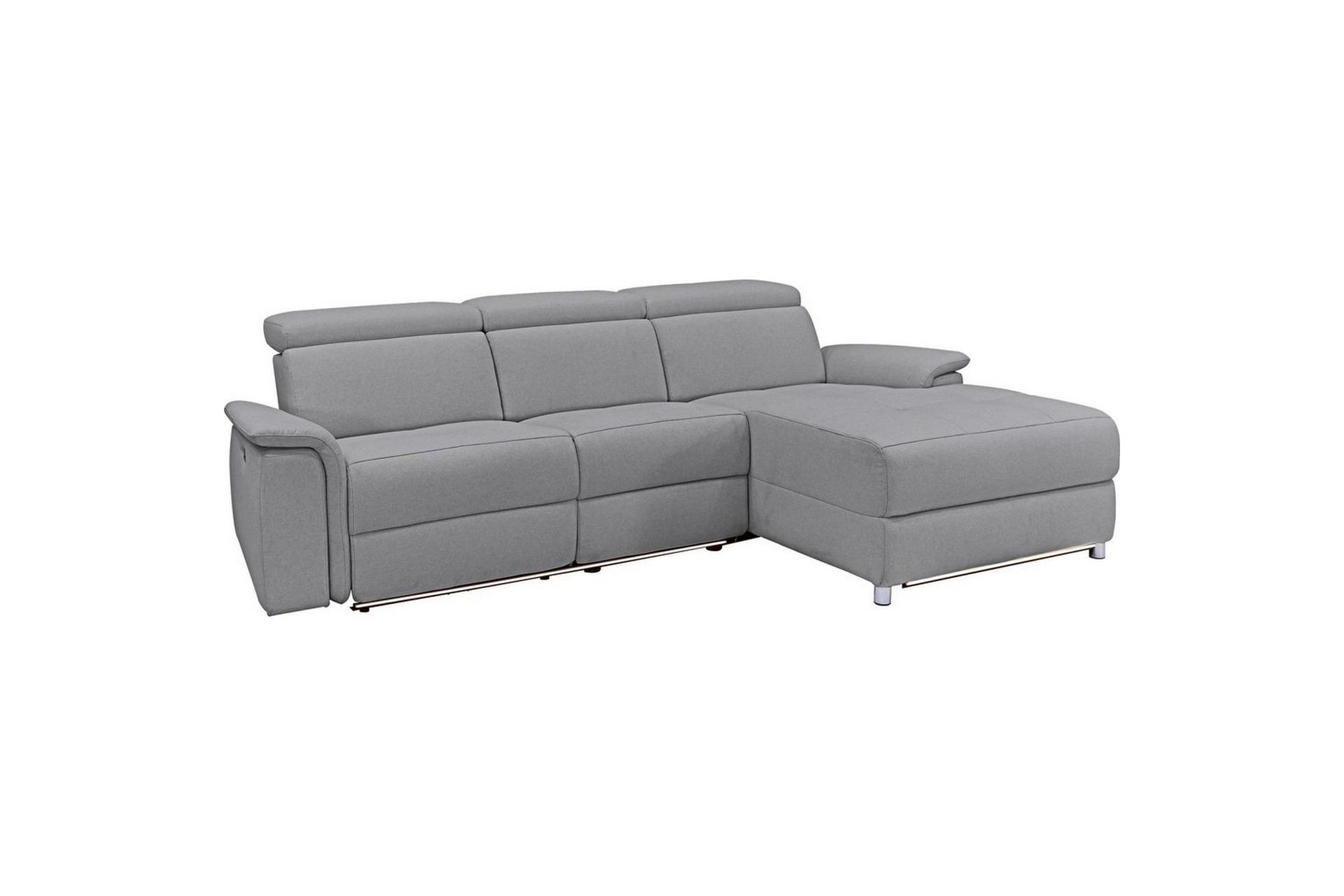 hörnsoffa 3-sits pareli grå, sand tyg, vänster elektrisk fåtölj - grå, sand tyg, vänster elektrisk fåtölj