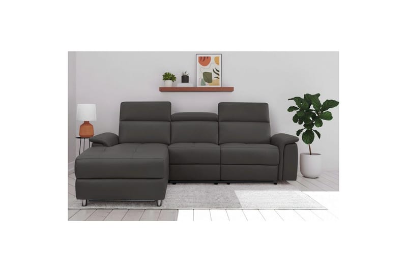 Hörnsoffa 3-sits Pareli Brun, PU, Vänster Elektrisk Fåtölj - Brun, PU, Vänster Elektrisk Fåtölj - Möbler - Vardagsrum - Soffor - Reclinersoffor & Biosoffor