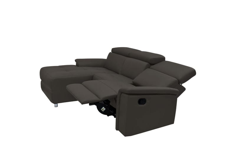 Hörnsoffa 3-sits Pareli Brun, Läder/PU, Vänster Manuell Fåtölj - Brun, Läder/PU, Vänster Manuell Fåtölj - Möbler - Vardagsrum - Soffor - Reclinersoffor & Biosoffor