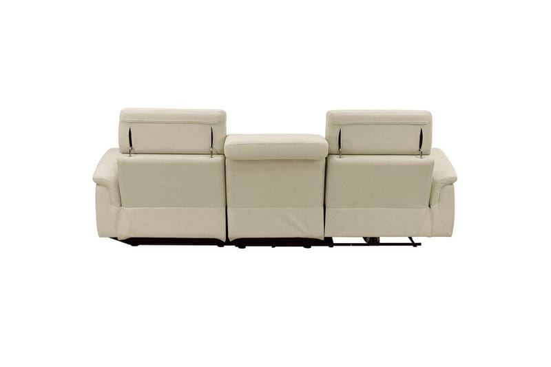 Hörnsoffa 3-sits Pareli Vit, Sand tyg, Höger elektrisk vilstol - Vit, Sand tyg, Höger elektrisk vilstol - Möbler - Vardagsrum - Soffor - Reclinersoffor & Biosoffor