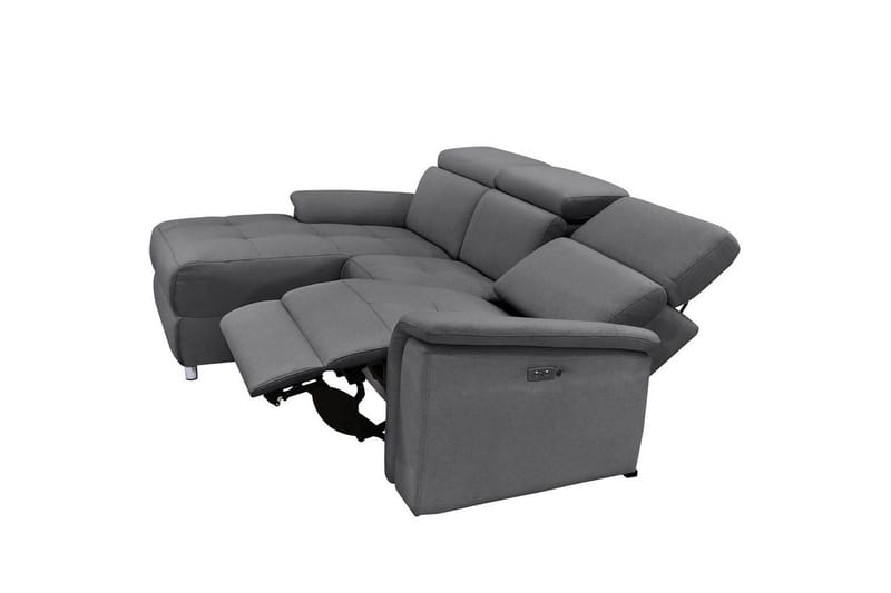 Hörnsoffa 3-sits Pareli Grå, Sand tyg, Vänster Elektrisk Fåtölj - Grå, Sand tyg, Vänster Elektrisk Fåtölj - Möbler - Vardagsrum - Soffor - Reclinersoffor & Biosoffor