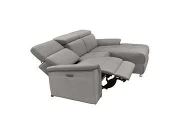 Hörnsoffa 3-sits Pareli Grå, Sunday tyg, Höger elektrisk vilstol - Grå, Sunday tyg, Höger elektrisk vilstol - Möbler - Vardagsrum - Soffor - Reclinersoffor & Biosoffor