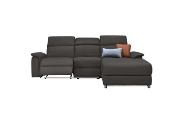 Hörnsoffa 3-sits Pareli Brun, PU, Höger elektrisk vilstol - Brun, PU, Höger elektrisk vilstol - Möbler - Vardagsrum - Soffor - Reclinersoffor & Biosoffor