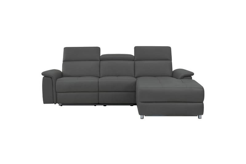 Hörnsoffa 3-sits Pareli Grå, Läder/PU, Höger manuell vilstol - Grå, Läder/PU, Höger manuell vilstol - Möbler - Vardagsrum - Soffor - Skinnsoffor