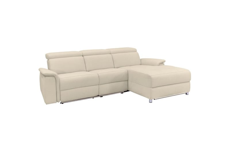 Hörnsoffa 3-sits Pareli Vit, Sunday tyg, Höger manuell vilstol - Vit, Sunday tyg, Höger manuell vilstol - Möbler - Vardagsrum - Soffor - Reclinersoffor & Biosoffor