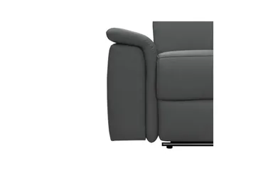 Hörnsoffa 3-sits Pareli Grå, Läder/PU, Höger manuell vilstol - Grå, Läder/PU, Höger manuell vilstol - Möbler - Vardagsrum - Soffor - Reclinersoffor & Biosoffor