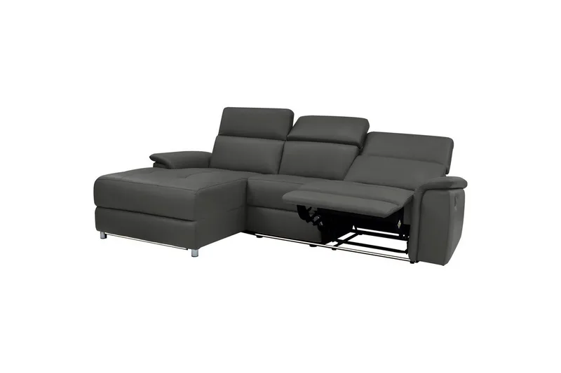 Hörnsoffa 3-sits Pareli Svart, PU, Vänster Elektrisk Fåtölj - Svart, PU, Vänster Elektrisk Fåtölj - Möbler - Vardagsrum - Soffor - Skinnsoffor