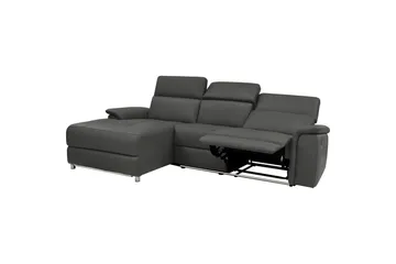 Hörnsoffa 3-sits Pareli Svart, PU, Vänster Elektrisk Fåtölj - Svart, PU, Vänster Elektrisk Fåtölj - Möbler - Vardagsrum - Soffor - Reclinersoffor & Biosoffor