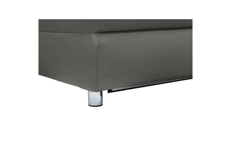 Hörnsoffa 3-sits Pareli Grå, Läder/PU, Vänster Manuell Fåtölj - Grå, Läder/PU, Vänster Manuell Fåtölj - Möbler - Vardagsrum - Soffor - Skinnsoffor