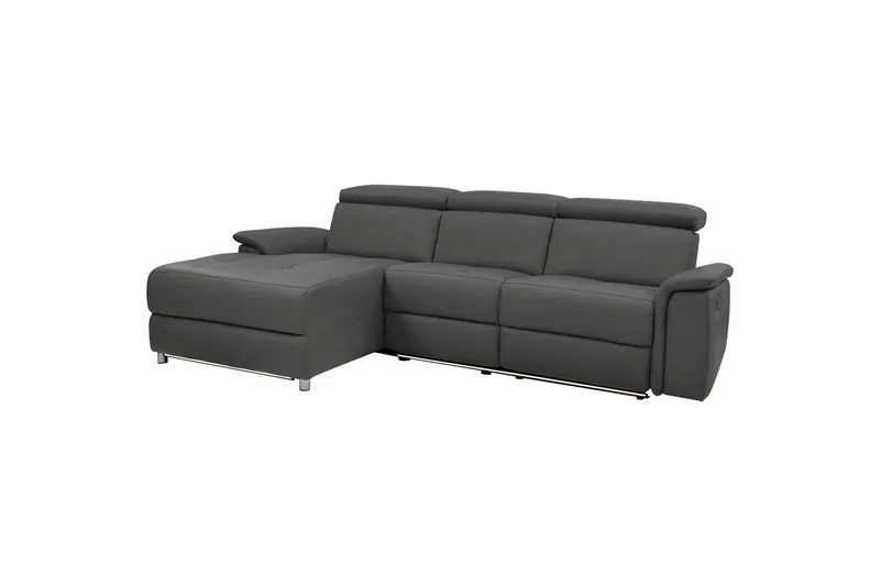 Hörnsoffa 3-sits Pareli Svart, PU, Vänster Elektrisk Fåtölj - Svart, PU, Vänster Elektrisk Fåtölj - Möbler - Vardagsrum - Soffor - Reclinersoffor & Biosoffor