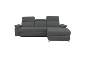 Hörnsoffa 3-sits Pareli Grå, PU, Höger manuell vilstol - Grå, PU, Höger manuell vilstol - Möbler - Vardagsrum - Soffor - Reclinersoffor & Biosoffor