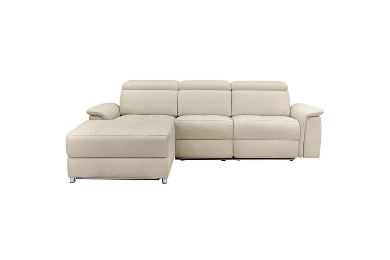 Hörnsoffa 3-sits Pareli Vit, Sunday tyg, Vänster Manuell Fåtölj - Vit, Sunday tyg, Vänster Manuell Fåtölj - Möbler - Vardagsrum - Soffor - Reclinersoffor & Biosoffor