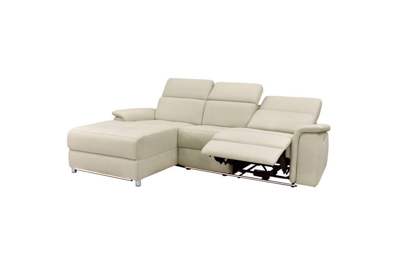 Hörnsoffa 3-sits Pareli Vit, Sunday tyg, Vänster Manuell Fåtölj - Vit, Sunday tyg, Vänster Manuell Fåtölj - Möbler - Vardagsrum - Soffor - Reclinersoffor & Biosoffor