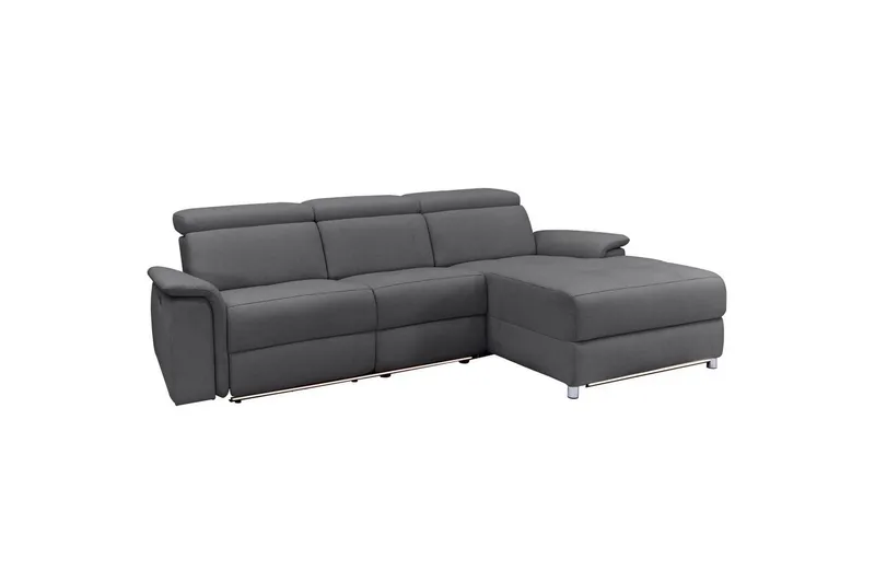 Hörnsoffa 3-sits Pareli Antracit, Sunday tyg, Höger elektrisk vilstol, Antracit, Sunday tyg, Höger elektrisk vilstol