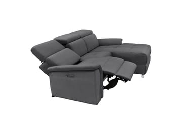 Hörnsoffa 3-sits Pareli Antracit, Sunday tyg, Höger manuell vilstol - Antracit, Sunday tyg, Höger manuell vilstol - Möbler - Vardagsrum - Soffor - Reclinersoffor & Biosoffor
