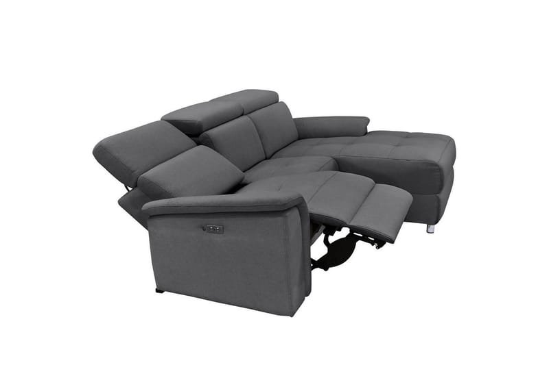 Hörnsoffa 3-sits Pareli Antracit, Sunday tyg, Höger manuell vilstol - Antracit, Sunday tyg, Höger manuell vilstol - Möbler - Vardagsrum - Soffor - Reclinersoffor & Biosoffor