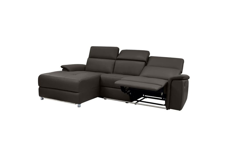 Hörnsoffa 3-sits Pareli Brun, Läder/PU, Vänster Elektrisk Fåtölj - Brun, Läder/PU, Vänster Elektrisk Fåtölj - Möbler - Vardagsrum - Soffor - Reclinersoffor & Biosoffor