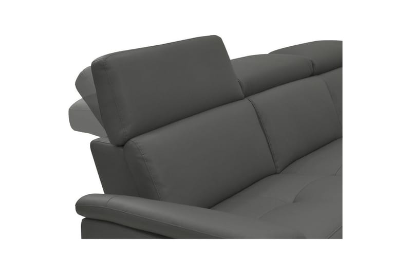 Hörnsoffa 3-sits Pareli Grå, Läder/PU, Höger manuell vilstol - Grå, Läder/PU, Höger manuell vilstol - Möbler - Vardagsrum - Soffor - Skinnsoffor