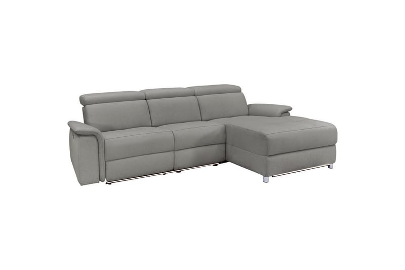 Hörnsoffa 3-sits Pareli Grå, Sunday tyg, Höger elektrisk vilstol - Grå, Sunday tyg, Höger elektrisk vilstol - Möbler - Vardagsrum - Soffor - Reclinersoffor & Biosoffor