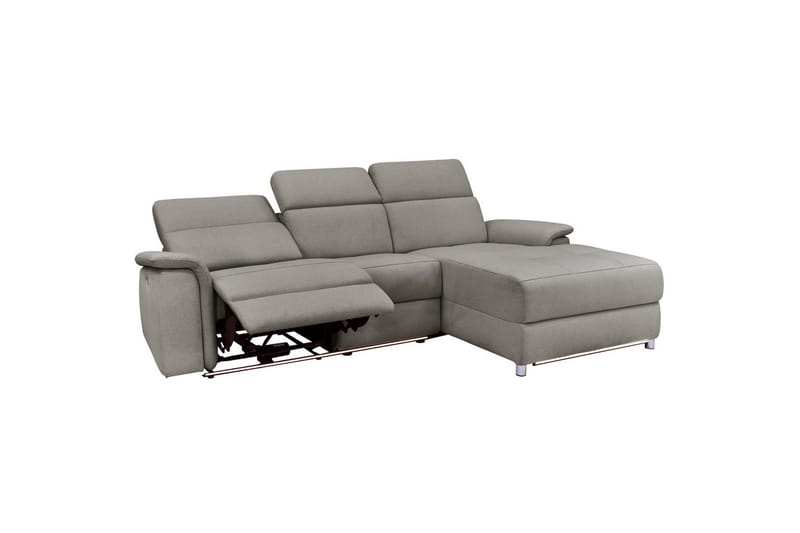 Hörnsoffa 3-sits Pareli Grå, Sunday tyg, Höger elektrisk vilstol - Grå, Sunday tyg, Höger elektrisk vilstol - Möbler - Vardagsrum - Soffor - Reclinersoffor & Biosoffor