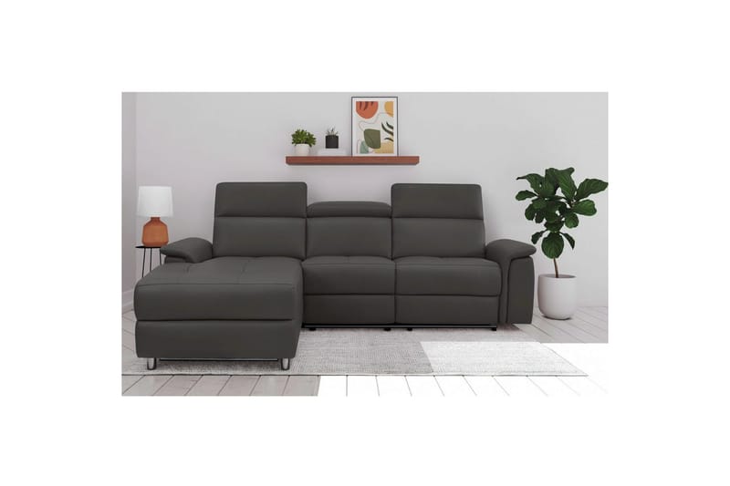 Hörnsoffa 3-sits Pareli Brun, PU, Vänster Elektrisk Fåtölj - Brun, PU, Vänster Elektrisk Fåtölj - Möbler - Vardagsrum - Soffor - Reclinersoffor & Biosoffor