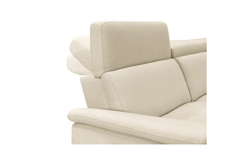 Hörnsoffa 3-sits Pareli Vit, Sand tyg, Höger elektrisk vilstol - Vit, Sand tyg, Höger elektrisk vilstol - Möbler - Vardagsrum - Soffor - Reclinersoffor & Biosoffor