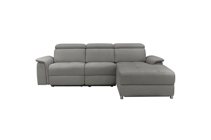 Hörnsoffa 3-sits Pareli Grå, Sunday tyg, Höger manuell vilstol - Grå, Sunday tyg, Höger manuell vilstol - Möbler - Vardagsrum - Soffor - Reclinersoffor & Biosoffor