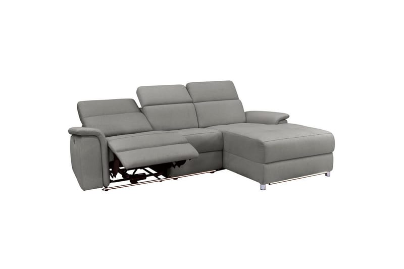 Hörnsoffa 3-sits Pareli Grå, Sunday tyg, Höger manuell vilstol - Grå, Sunday tyg, Höger manuell vilstol - Möbler - Vardagsrum - Soffor - Reclinersoffor & Biosoffor