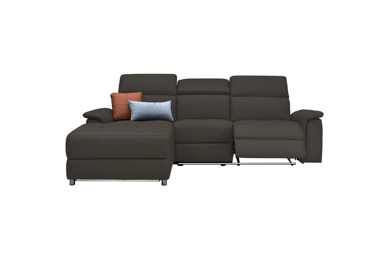 Hörnsoffa 3-sits Pareli Brun, Läder/PU, Vänster Manuell Fåtölj - Brun, Läder/PU, Vänster Manuell Fåtölj - Möbler - Vardagsrum - Soffor - Reclinersoffor & Biosoffor