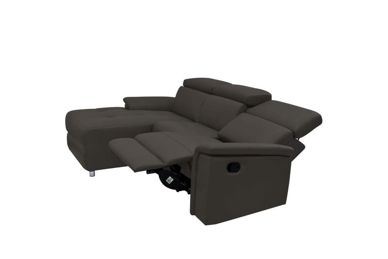 Hörnsoffa 3-sits Pareli Brun, Läder/PU, Vänster Manuell Fåtölj - Brun, Läder/PU, Vänster Manuell Fåtölj - Möbler - Vardagsrum - Soffor - Reclinersoffor & Biosoffor