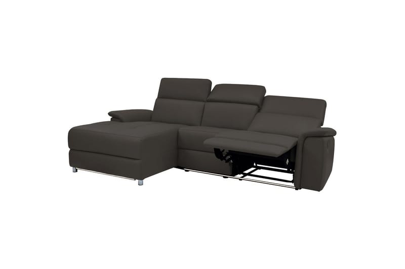 Hörnsoffa 3-sits Pareli Brun, Läder/PU, Vänster Manuell Fåtölj - Brun, Läder/PU, Vänster Manuell Fåtölj - Möbler - Vardagsrum - Soffor - Reclinersoffor & Biosoffor