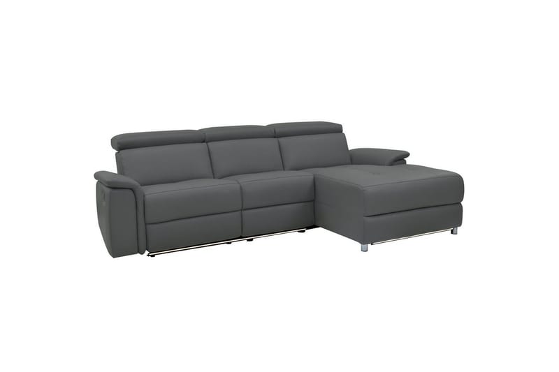Hörnsoffa 3-sits Pareli Grå, Läder/PU, Höger elektrisk vilstol - Grå, Läder/PU, Höger elektrisk vilstol - Möbler - Vardagsrum - Soffor - Reclinersoffor & Biosoffor