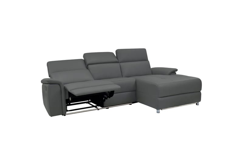 Hörnsoffa 3-sits Pareli Grå, Läder/PU, Höger elektrisk vilstol - Grå, Läder/PU, Höger elektrisk vilstol - Möbler - Vardagsrum - Soffor - Reclinersoffor & Biosoffor